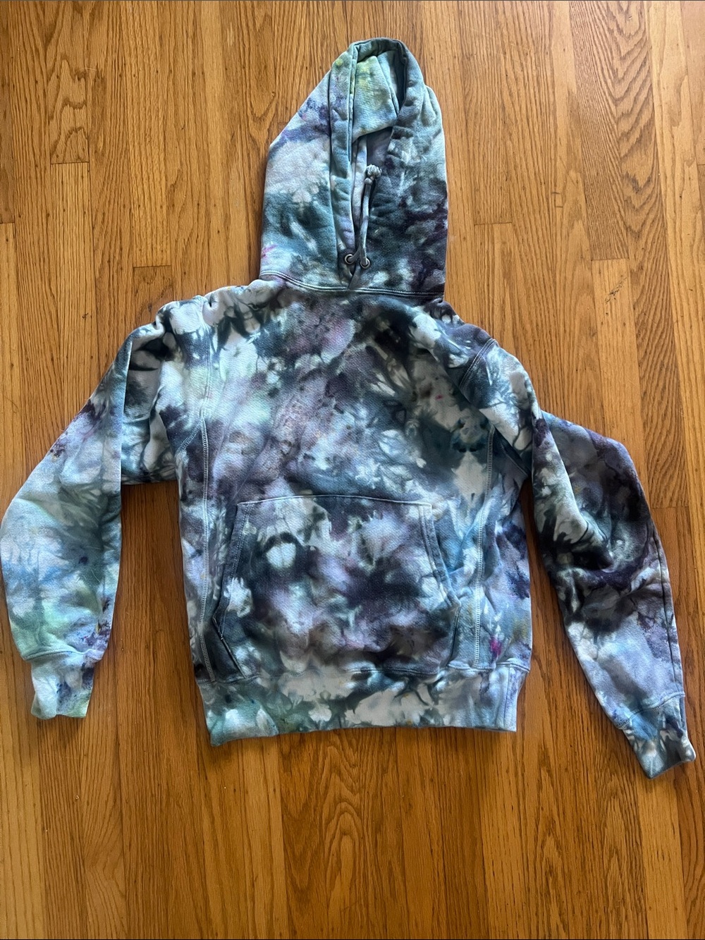 Champion Tie-Dye Hoodie in Blue, Purple, Green, White